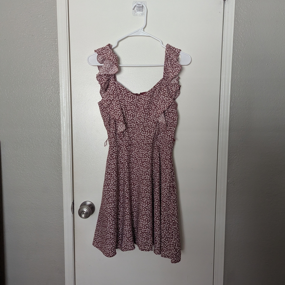 Trixxi Burgundy Floral Dress